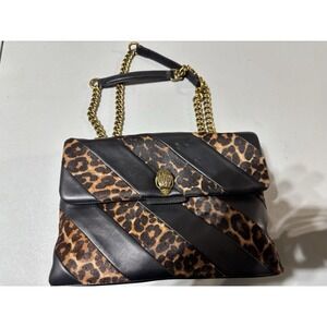 Kurt Geiger Black And Brown Crossbody Bag Animal Print